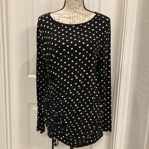 Lane Bryant, Black/White Polka Dot Women's Top, Size 14/16